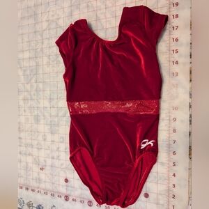 GK Velour Holiday Leotard Cap Sleeve Girl's M